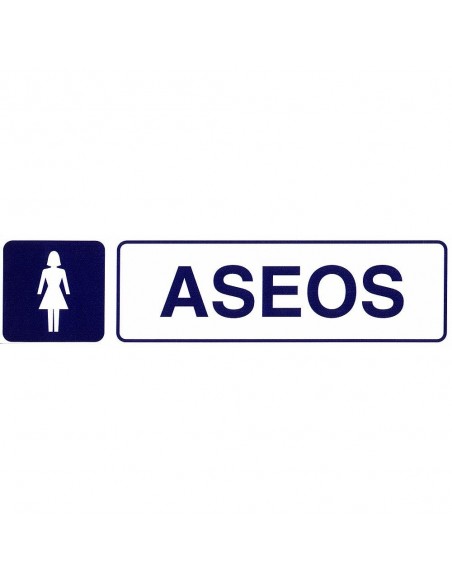 Rotulo Adhesivo 250x63mm Aseos Señoras