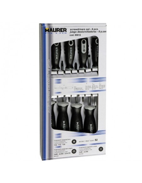 Juego Destornilladores Maurer 8 Piezas Profesional