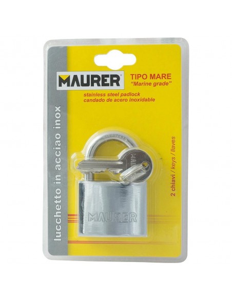 Candado Maurer Inoxidable Arco Normal 50 mm.