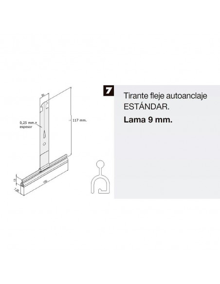 Tirante Persiana Autoanclaje Standar 117