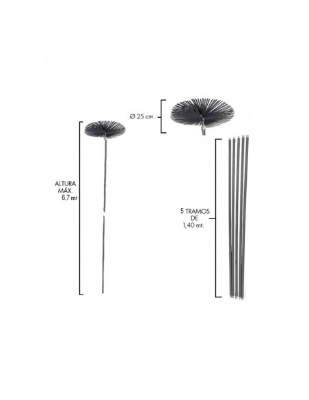 Deshollinador Cepillo Kit Chimeneas 6