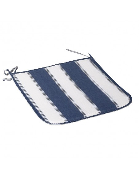 Cojin Azul/blanco Silla Base Cuadrada.39x2 cm.