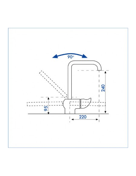 Monomando fregadero repisa abatible SM6 2