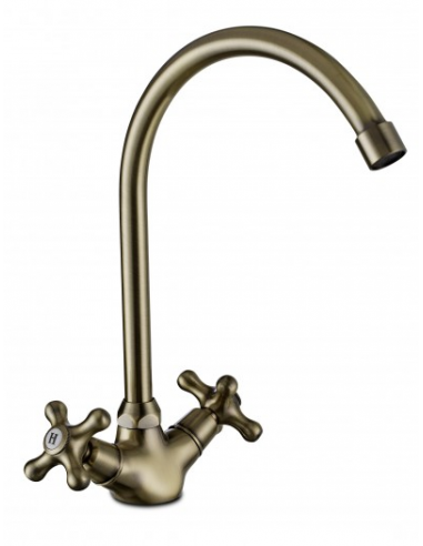 Monobloc fregadero repisa caño curvo RUSTIC