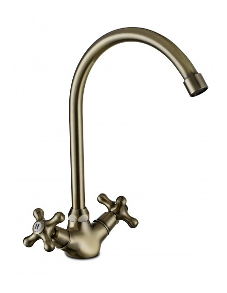Monobloc fregadero repisa caño curvo RUSTIC