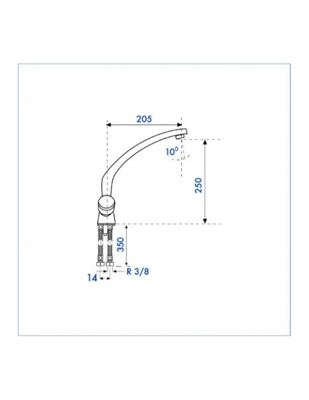 Monobloc fregadero repisa caño fundido ALBA 2