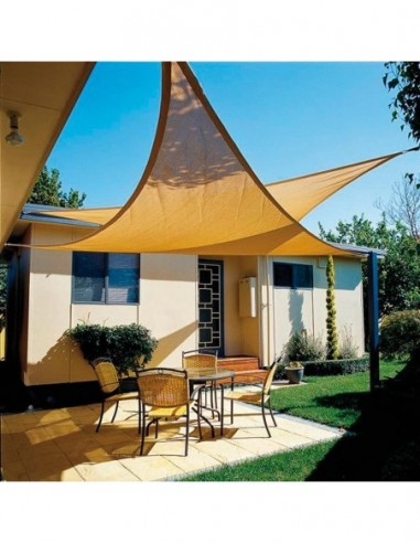 Vela Sombra Jardin Triangular 5x5x5 metros Beige