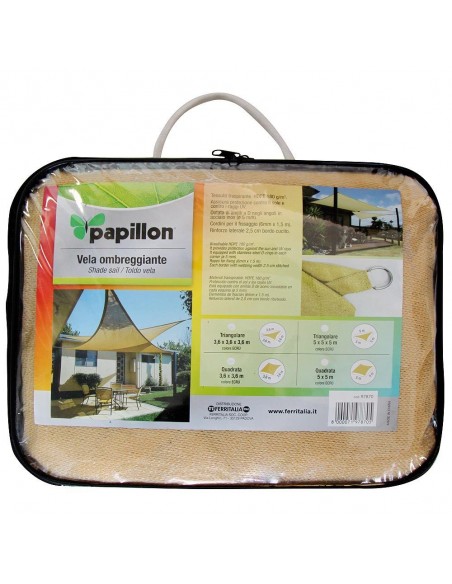 Vela Sombra Jardin Triangular 5x5x5 metros Beige 2