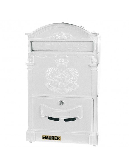 Buzón Maurer Jardín Aluminio Fundido Blanco 41 x 26 x 8 cm. 2