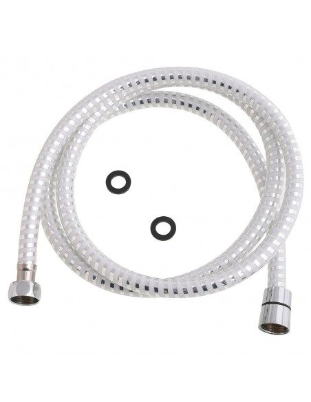 Flexo Ducha PVC Blanco/Plata 1