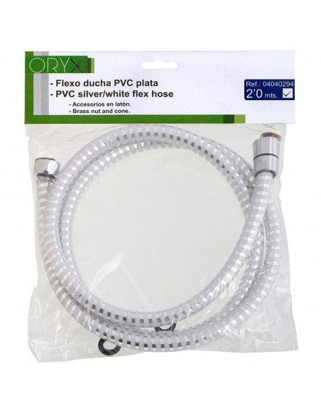 Flexo Ducha PVC Blanco/Plata 2 2