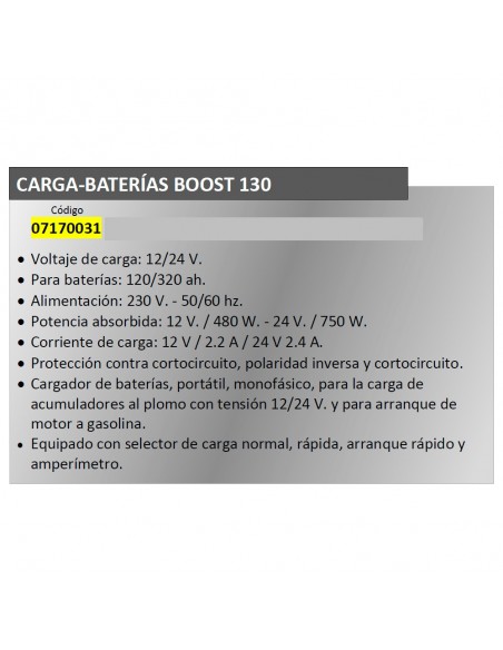 Cargabaterias Boost-130  Con Arrancador