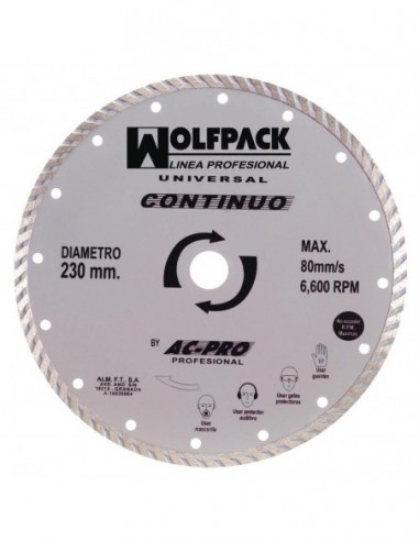 Disco Diamante Wolfpack Continuo  115 mm.