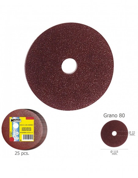 Disco Lija Hierro 115x22 mm. Grano  80 2