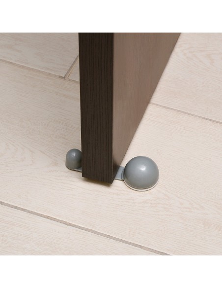 Tope Puerta Adhesivo con Retenedor Cromo Gris