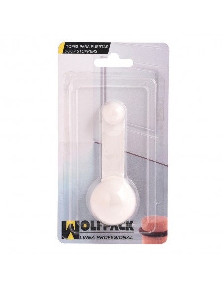 Tope Puerta Adhesivo con Retenedor Blanco 2