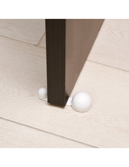 Tope Puerta Adhesivo con Retenedor Blanco