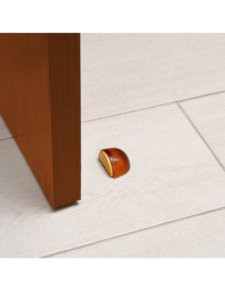 Tope Puerta Adhesivo Madera Media Luna Roble