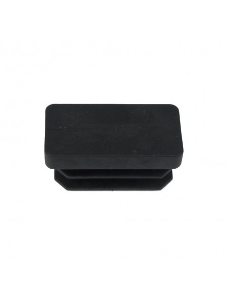 Contera Rectangular Negra 15x30mm. Blister 4 piezas.