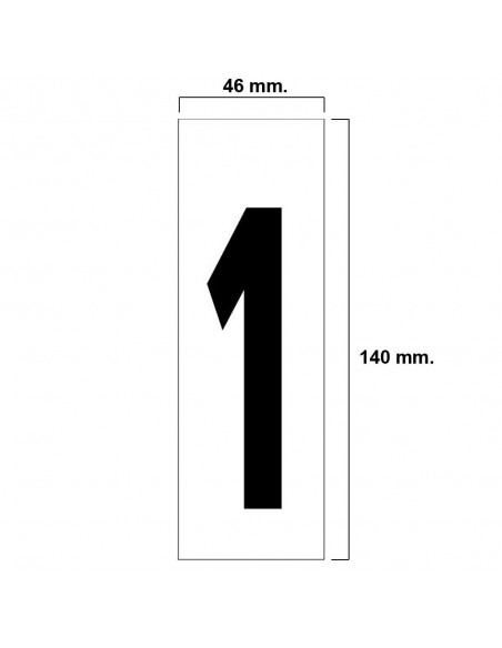 Numero Adhesivo 46x140 mm.   Nº 1 2