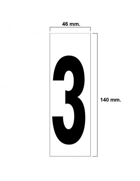 Numero Adhesivo 46x140 mm.   Nº 3 2