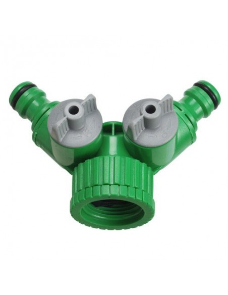 Adaptador Manguera Plastico 3/4 - 1" Hembra  con 2 tomas Blister