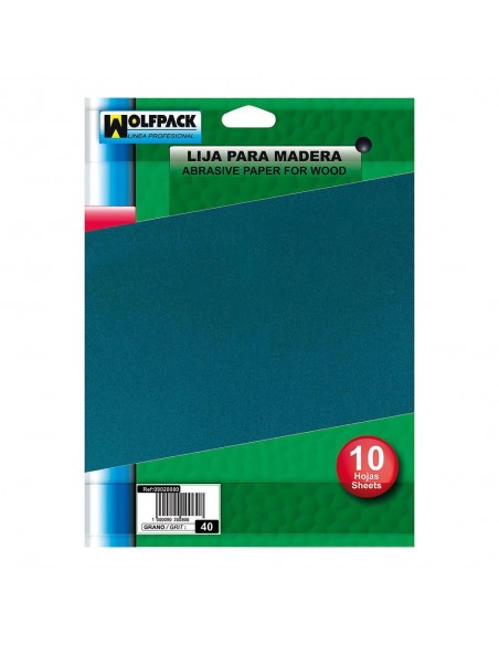 Lija Madera Grano 100 (Pack 10 pliegos)