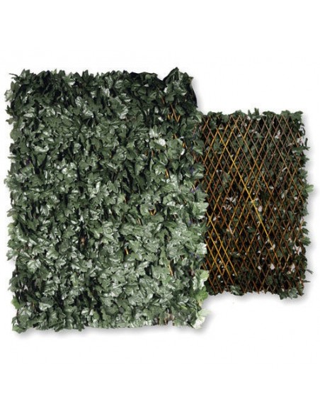 Seto Artificial Hojas Con Celosia Extensible 1x2 Metros