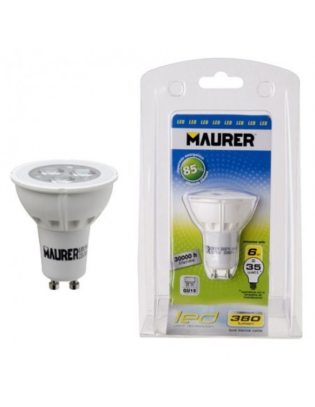 Bombilla Led Dicroica Gu10 6 W. - 35 W. Lumenes 430 Luz Calida.