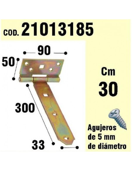 Soporte Para Madera Bisagra Bicromatado 300 mm.