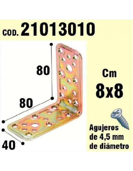 Soporte Para Madera Ángulo   40x80x80 mm.