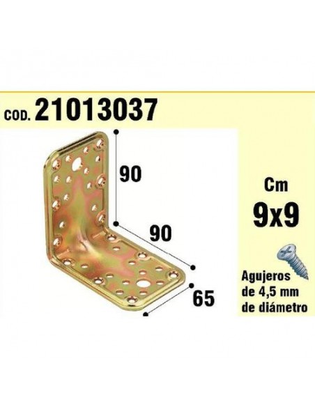 Soporte Para Madera Ángulo  65x90x90 mm. Espesor 2