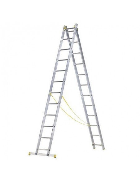 Escalera Aluminio 2 Tramos 10+10 Peldaños