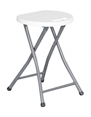 Taburete Plegable de HDPE y Estructura de Acero 30x43 cm. Tubo 19 mm
