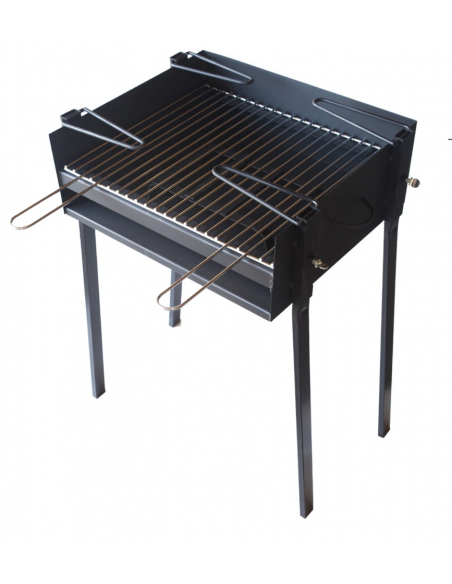 ESTUFAS GARCIA Barbacoa Cuadrada Chapa 60X40 con Soporte para Paella