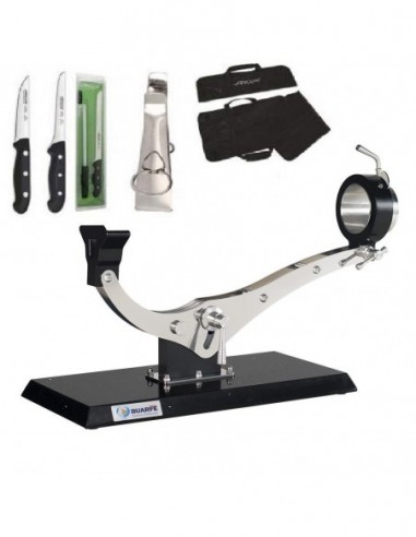 JAMONERO ELITE INOX CON BASE DE SILESTONE NEGRA + REGALOS