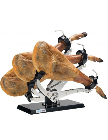 JAMONERO ELITE INOX CON BASE DE SILESTONE NEGRA + REGALOS