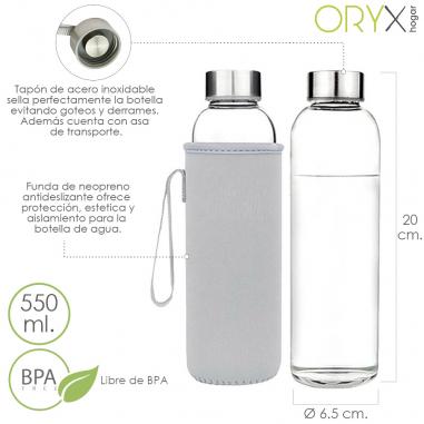 Botella Agua Cristal 550 ml. Funda...