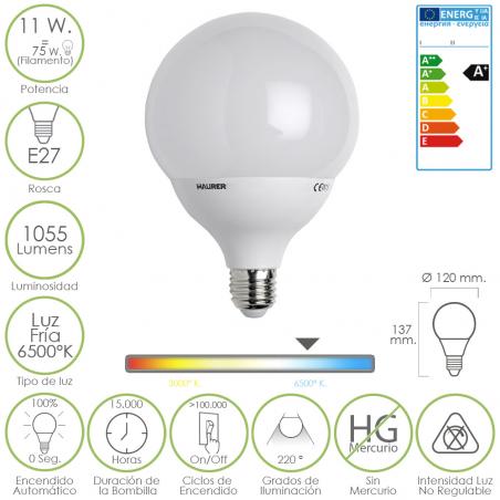 Bombilla Led Globo E27 11...