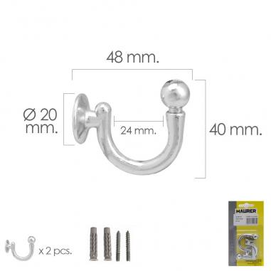 Gancho Cromado Atornillabe 48 mm. Con...