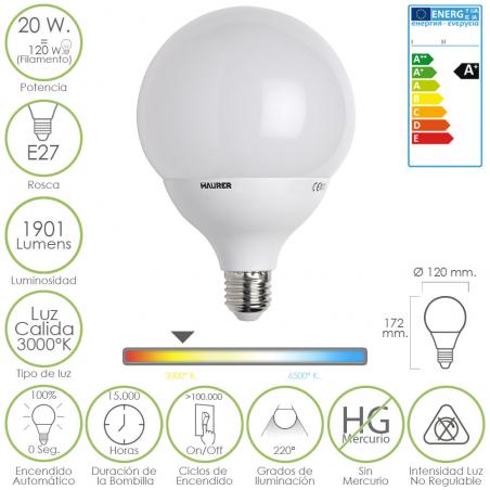 Bombilla Led Globo E27.  20...