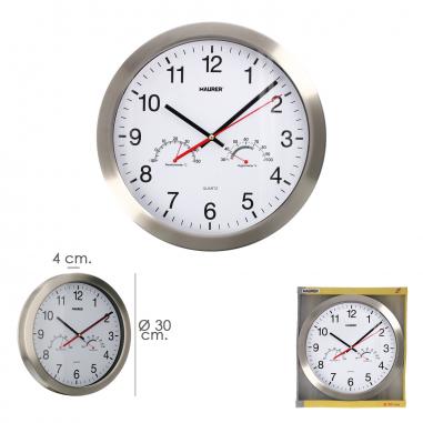 Reloj Pared Ø 30 cm. Con Higrometro y...