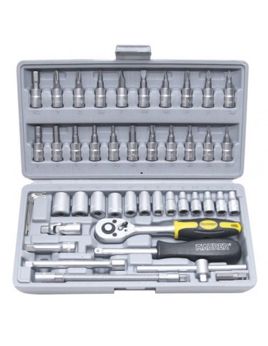 Juego Llaves Vaso + Puntas Maurer 46 Piezas 1/4"