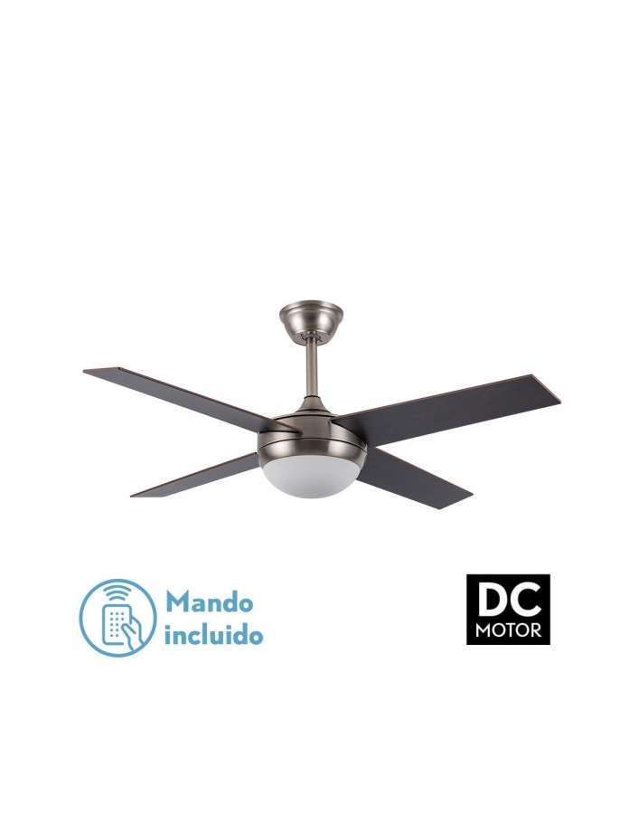 Ventilador Dc Ciro 2xe27 Niquel 4...