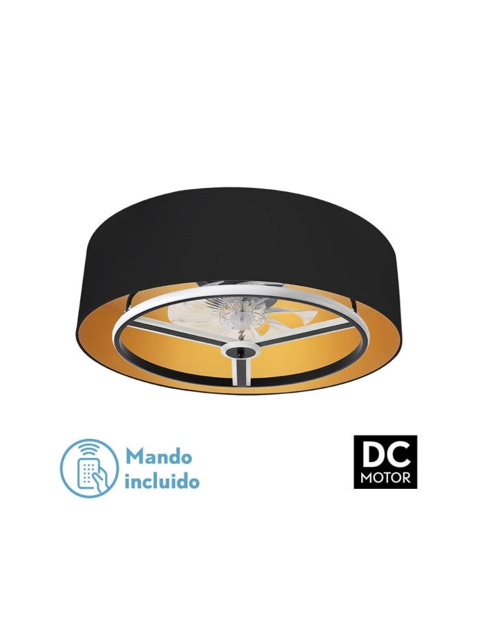 Ventilador Dc Anuska 60w Negro/oro 8...