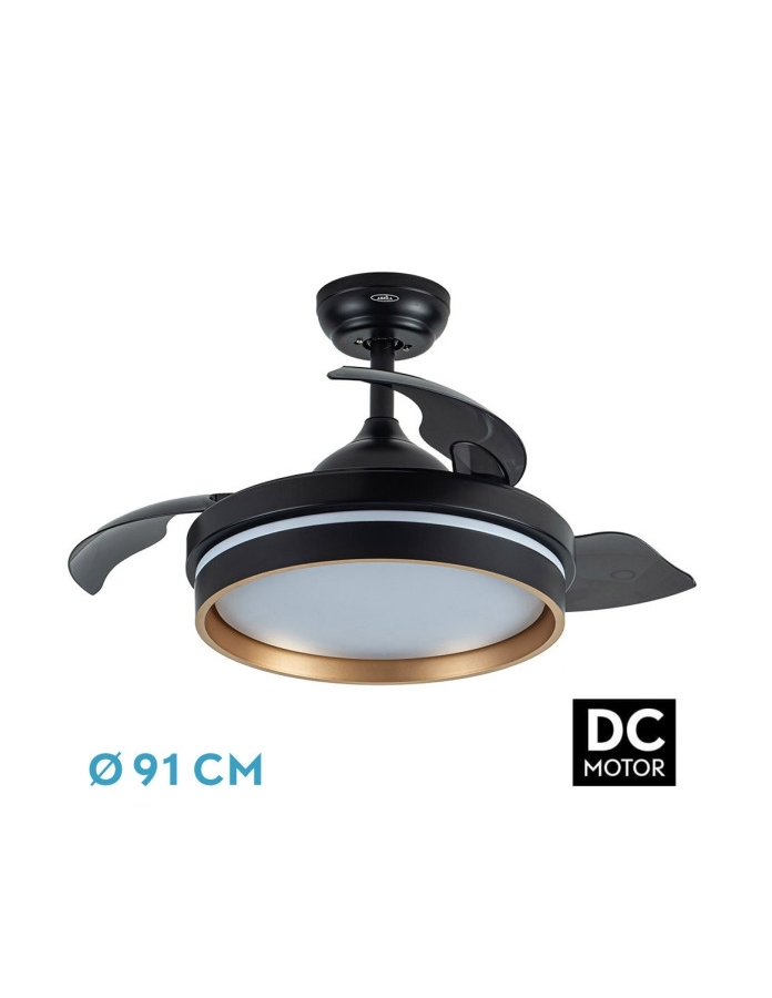 Ventilador Dc Nalon 48w Negro/oro...