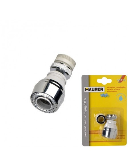 Atomizador Economizador Con Rotula Con Adaptador Macho / Hembra Cromado y Blanco