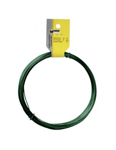 Alambre Plastificado Maurer (Rollo 20 Metros) Verde Nº 16 / 2.7 mm.