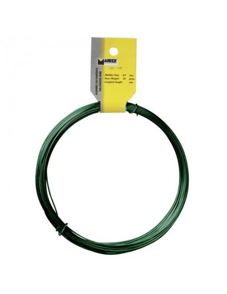 Alambre Plastificado Maurer (Rollo 20 Metros) Verde Nº 16 / 2.7 mm.