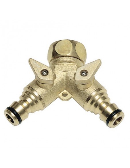 Adaptador Manguera .Laton 2 tomas para Grifo 3/4